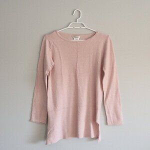 Bartolini Women's L Pink Luxury Wool/Cashmere/Silk Italy Pullover Crew Sweater